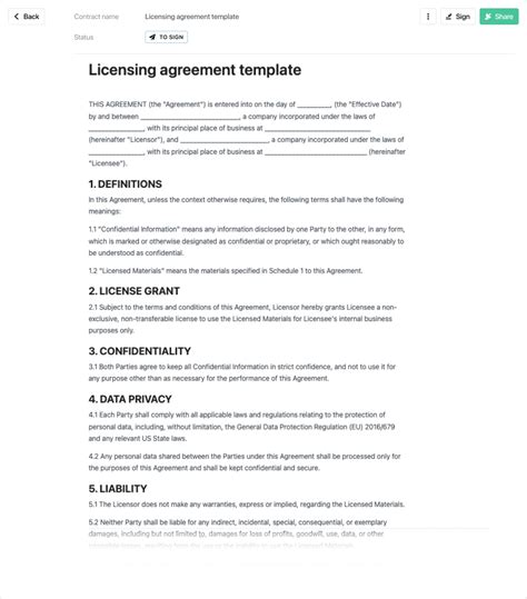 Licensing Agreements Template