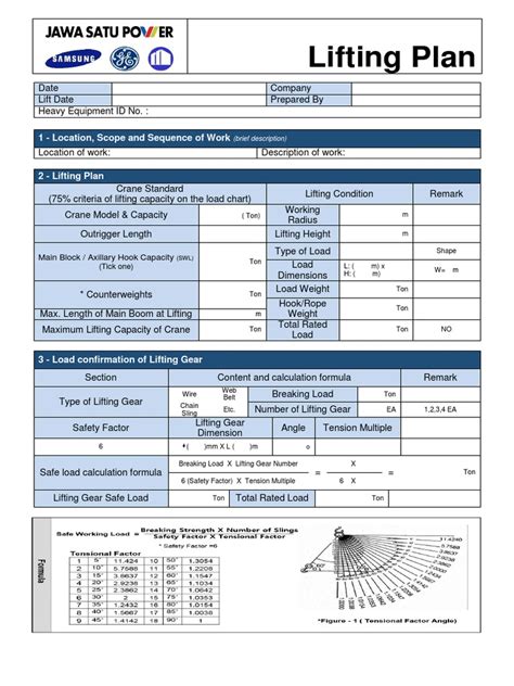 Lifting Plan For Crane Template