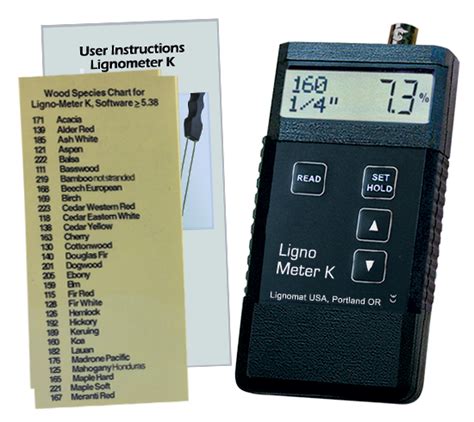 Lignomat Moisture Meter Wood Chart