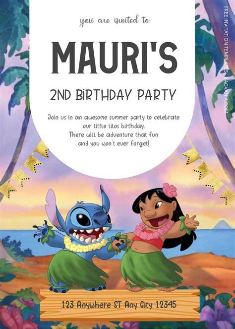 Lilo And Stitch Birthday Invitation Template