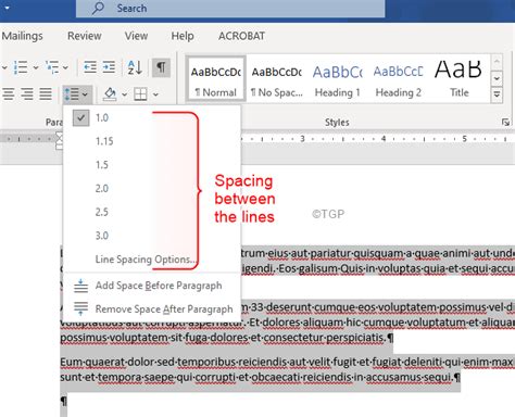 Line Spacing Antrian Tulisan Microsoft Word