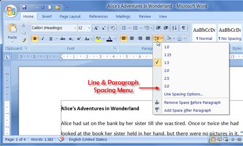 Line Spacing Manual Microsoft Word