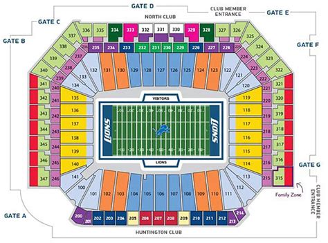 Lions Seating Chart Ford Field