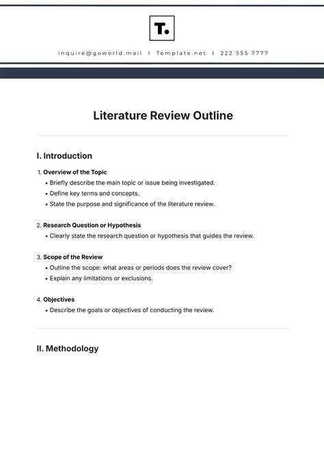 Literature Review Outline Template