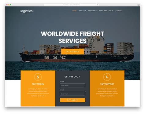 Logistics Website Templates