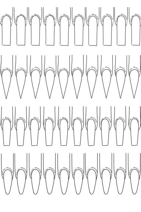 Long Almond Nail Template