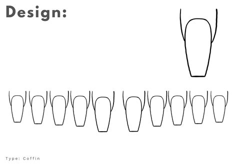 Long Coffin Nail Template