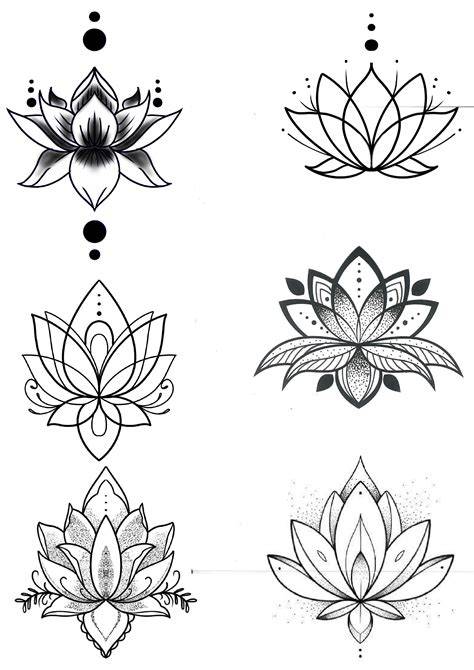 Lotus Flower Tattoo Template