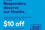 Lowe's 10 Off for First Responders
