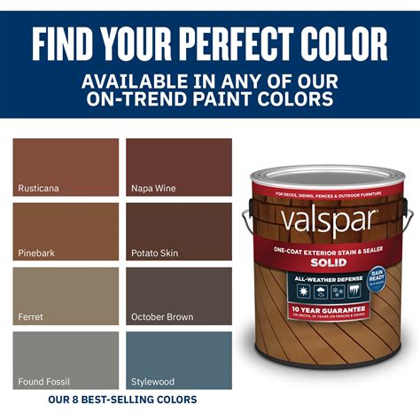 Lowes Valspar Solid Stain Color Chart