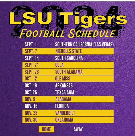 Lsu Printable Football Schedule