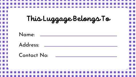 Luggage Tags Template