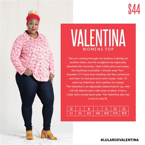 Lularoe Valentina Size Chart