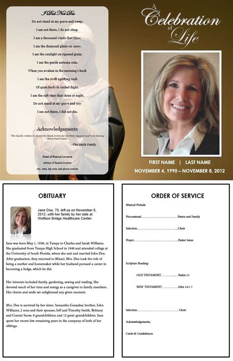 Lutheran Funeral Service Template
