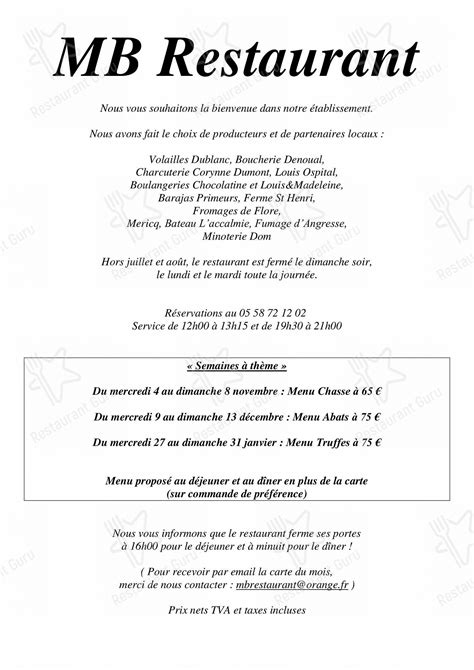 MB Restaurant à Capbreton