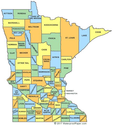 Minnesota Counties Map