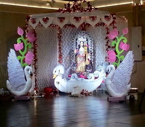 Maa Saraswati Flower Decoration