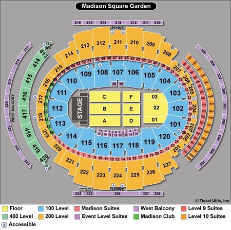 Madison Square Garden Seating Chart For Concert