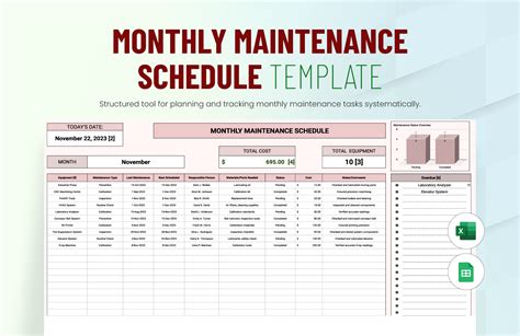 Maintenance Schedule Template Excel Free