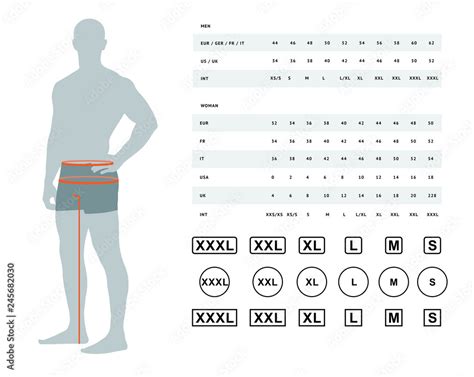 Male Waist Measurement Chart