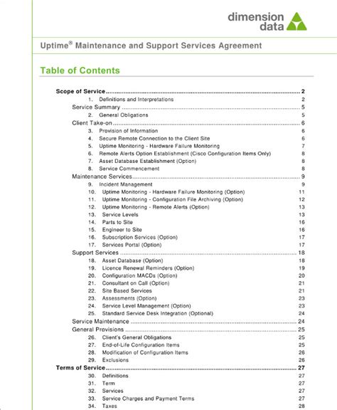 Managed Services Contract Template