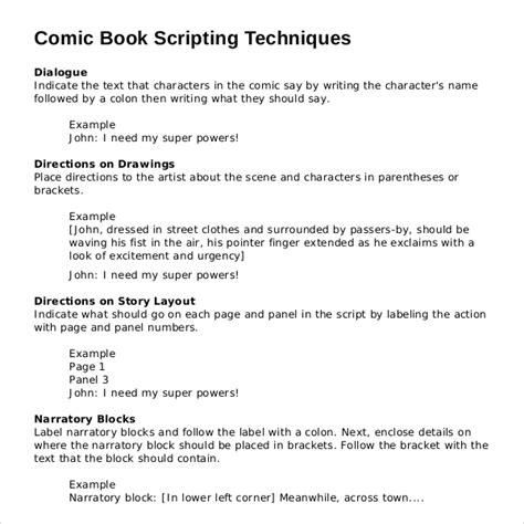 Manga Script Template