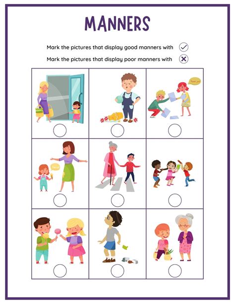 Manners Dos And Donts Printable Worksheet