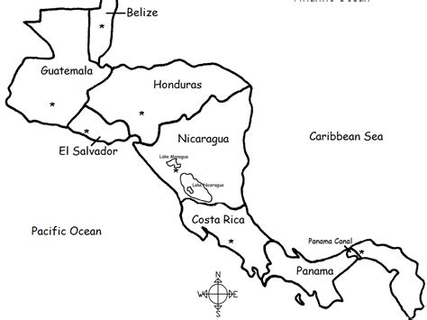 Map Of Central America Printable