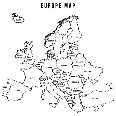 Map Of Europe Printable