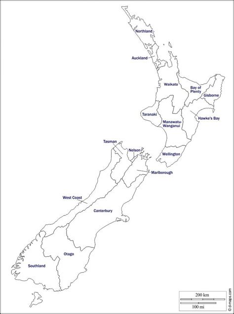 Map Of New Zealand Printable