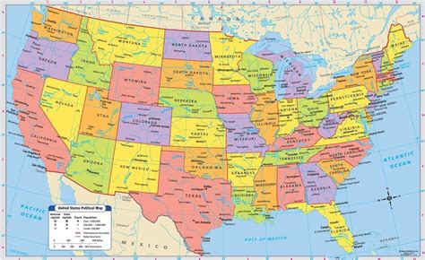 Map Of Usa With Cities Printable