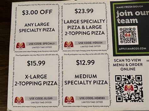 Marcos Pizza Printable Coupons