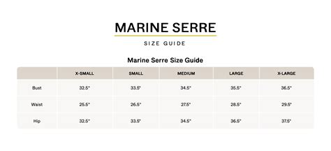 Marine Serre Size Chart