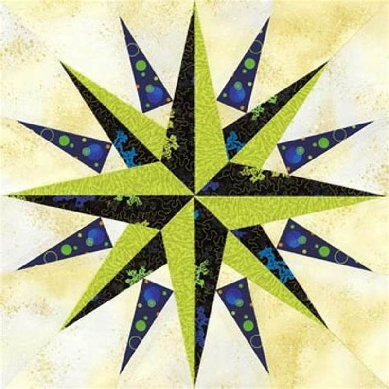 Mariners Compass Quilt Pattern Paper Pieced