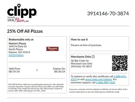 Marions Pizza Coupon Printable