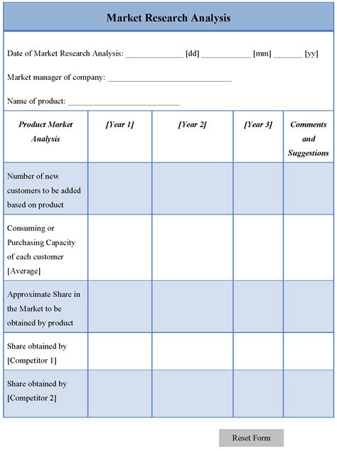 Market Study Template