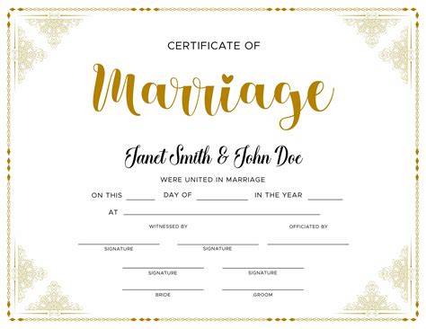 Marriage Certificate Template