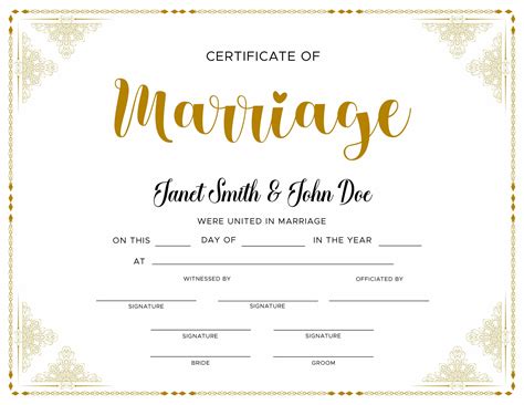 Marriage Document Template