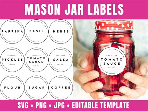 Mason Jar Sticker Template