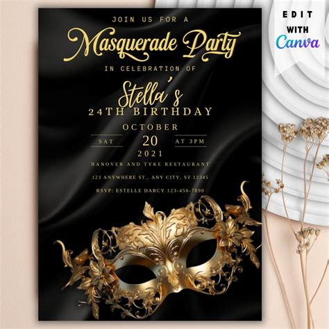 Masquerade Party Invitation Template Free