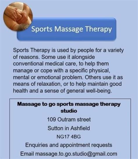 Massage to Go sports massage therapy studio
