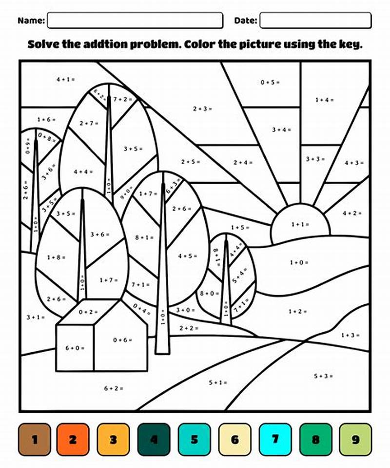 Math Addition Coloring Worksheets