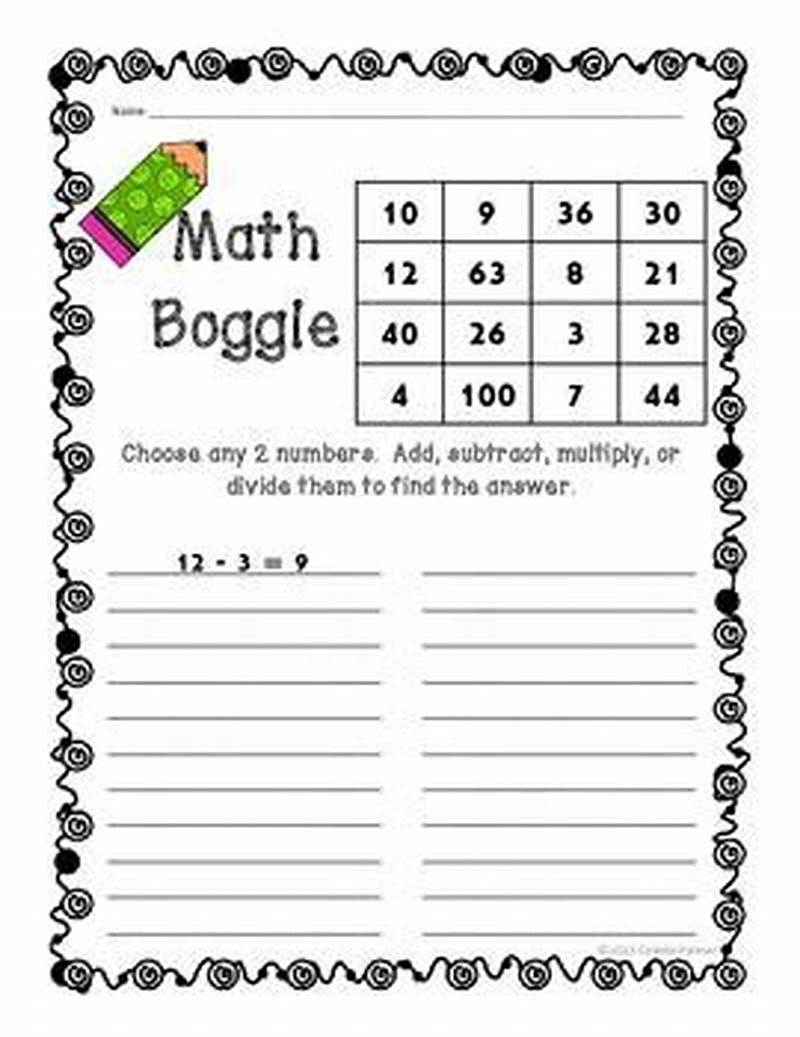 Math Boggle Printable