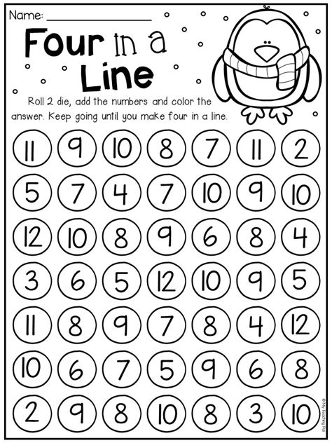 Math Games For First Graders Printable