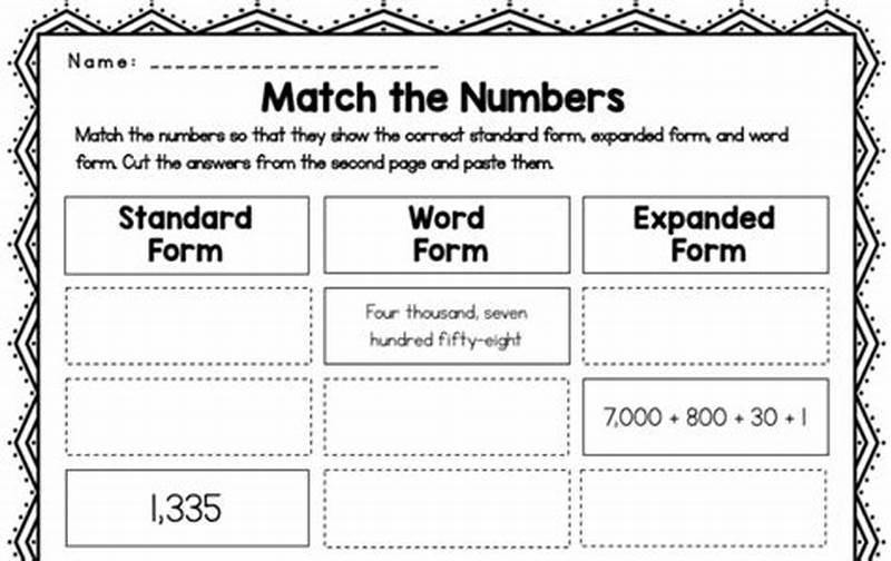Math Word Form Examples