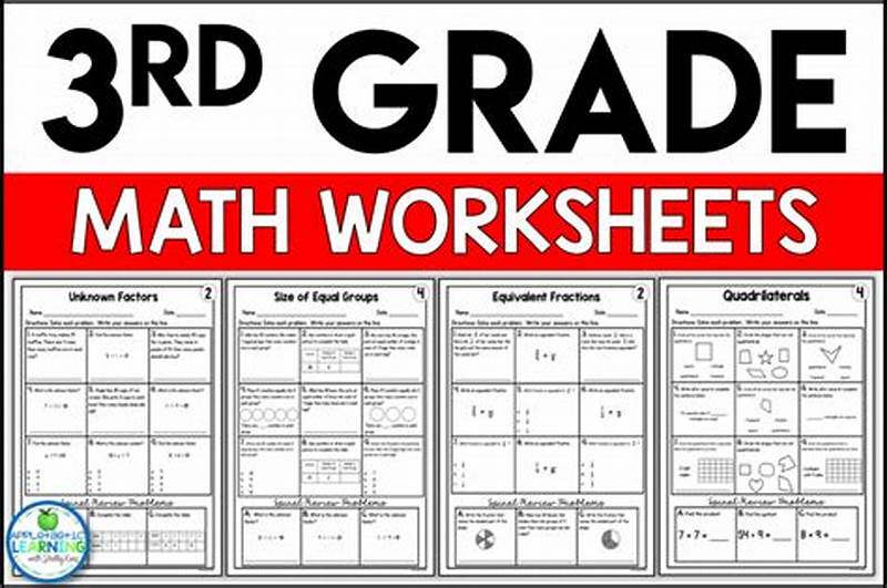 Math Worksheets For 3rd Graders Printable