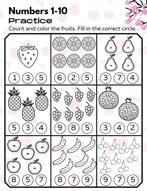 Mathematics Printable Worksheets For Kindergarten