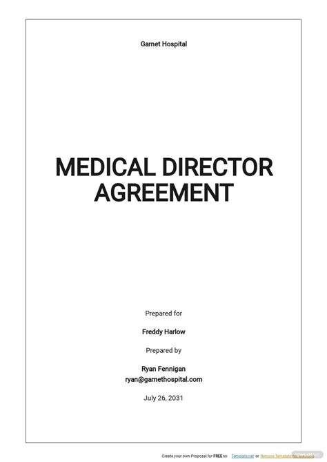 Medical Director Contract Template