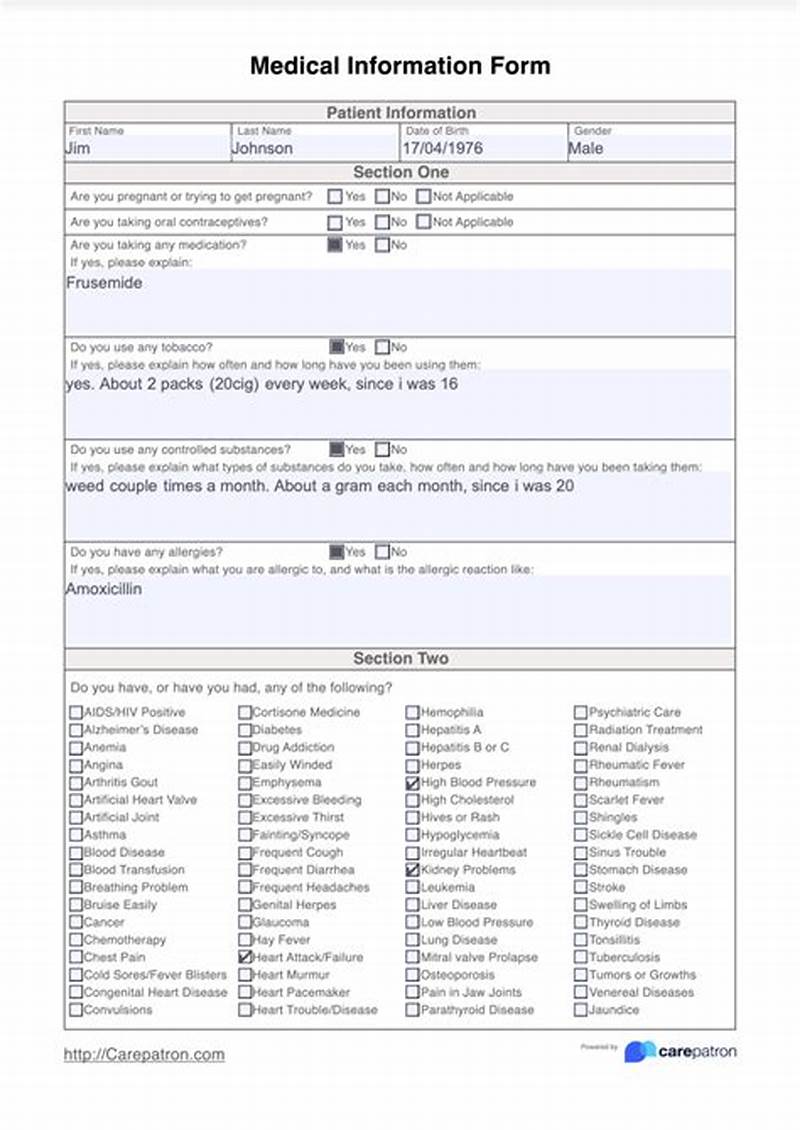 Medical Form Example