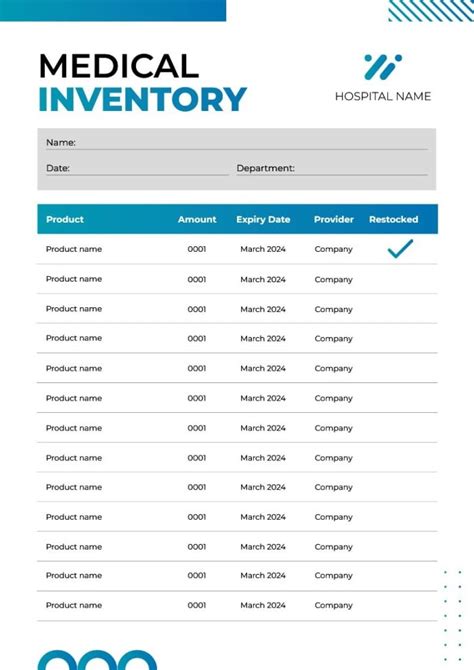 Medical Inventory Template